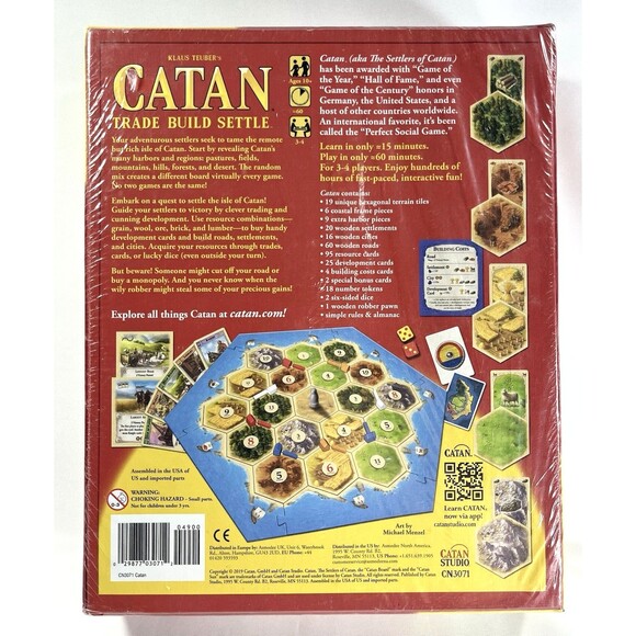 Klaus Teuber's Catan Trade Build Settle Board Game New Factory Sealed - Picture 2 of 9